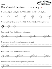 cursive handwriting practice worksheet