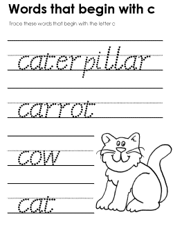 Beginning consonant practice worksheet