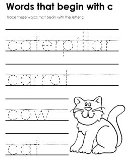 Beginning consonant practice worksheet