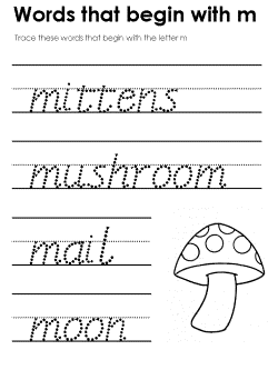Beginning consonant practice worksheet