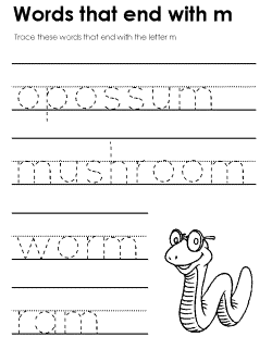 Ending consonant practice worksheet