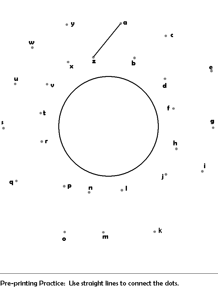 pre-printing practice worksheet - sun connect the dots
